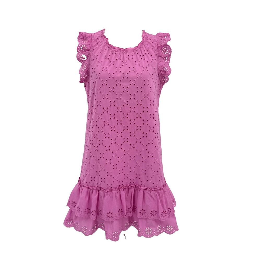 Matilda Jane Pink Enchanted Garden Shift Into Spring Eyelet Dress Small NWT
